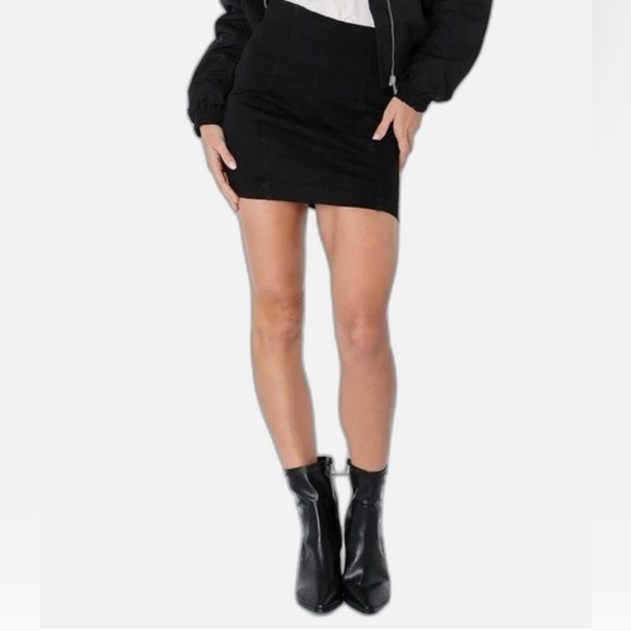 Free People Dresses & Skirts - Free People Modern Femme Washed Black Denim Mini Skirt Size 2​